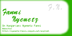 fanni nyemetz business card